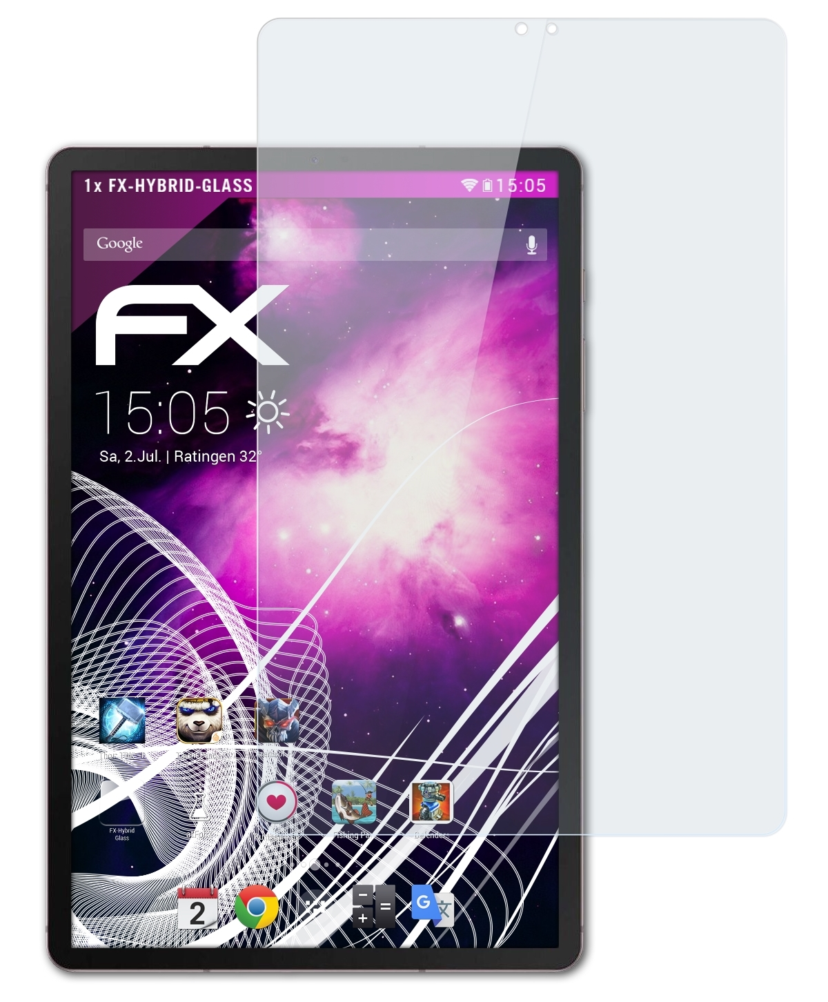 ATFOLIX FX-Hybrid-Glass Schutzglas(für Samsung Galaxy Tab S6)