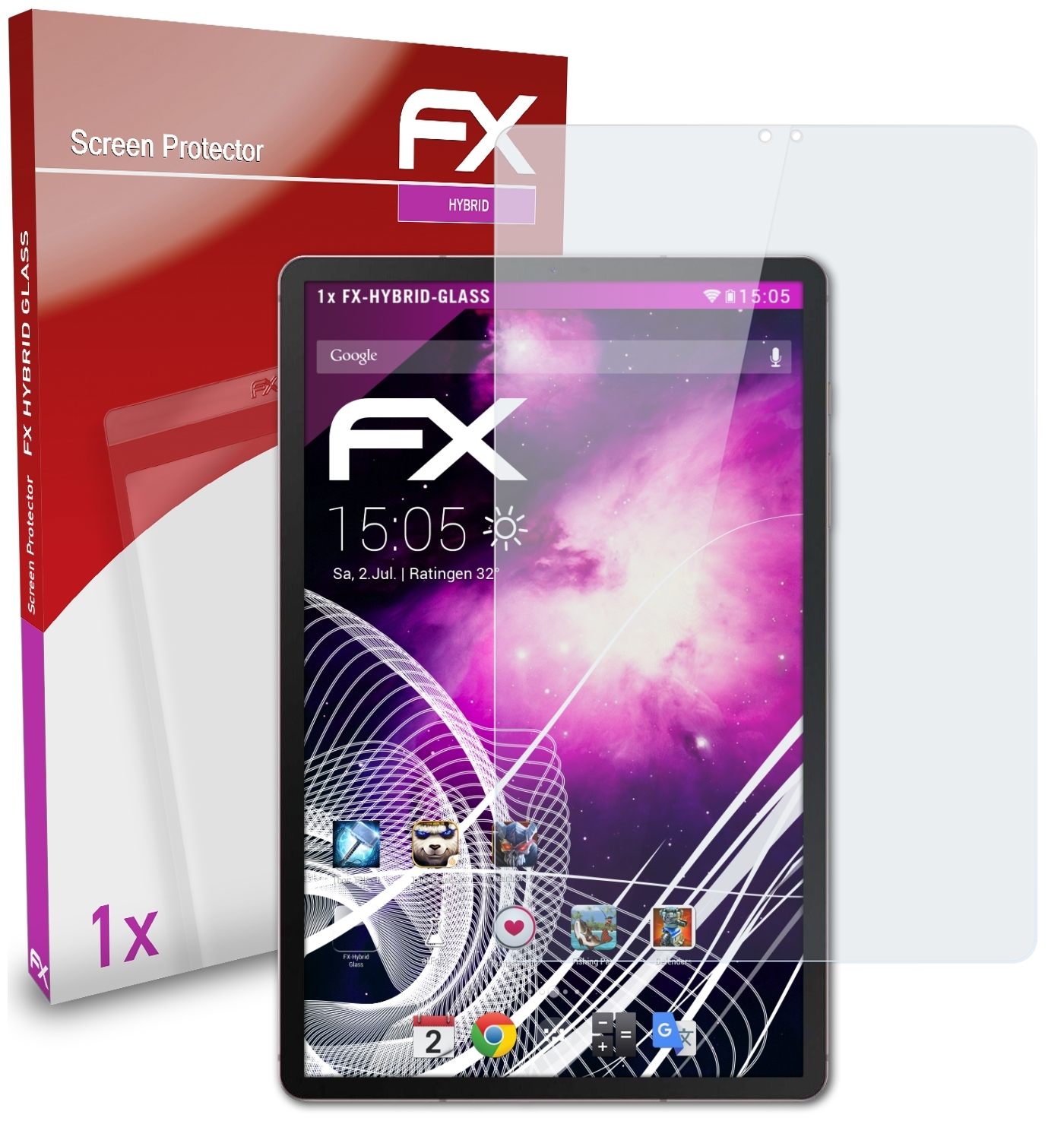 S6) Galaxy Tab ATFOLIX Samsung FX-Hybrid-Glass Schutzglas(für