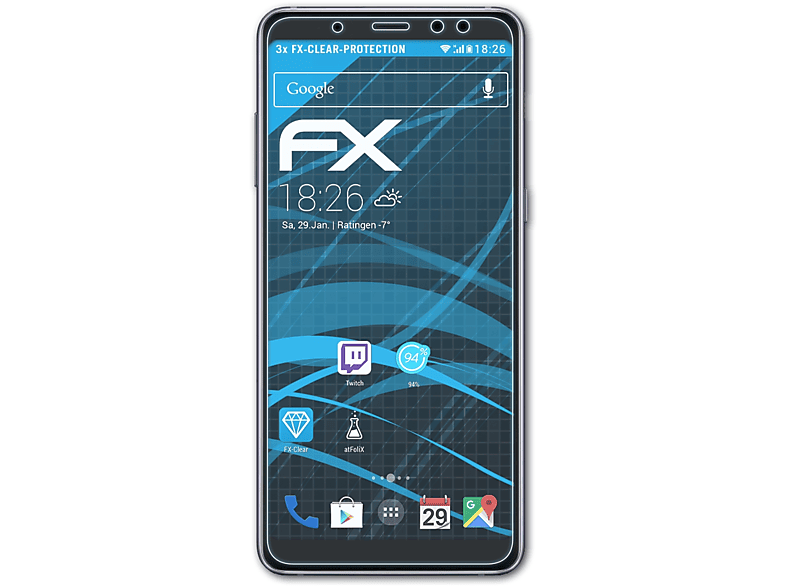 FX-Clear 3x Samsung (2018)) Galaxy A8 Displayschutz(für ATFOLIX