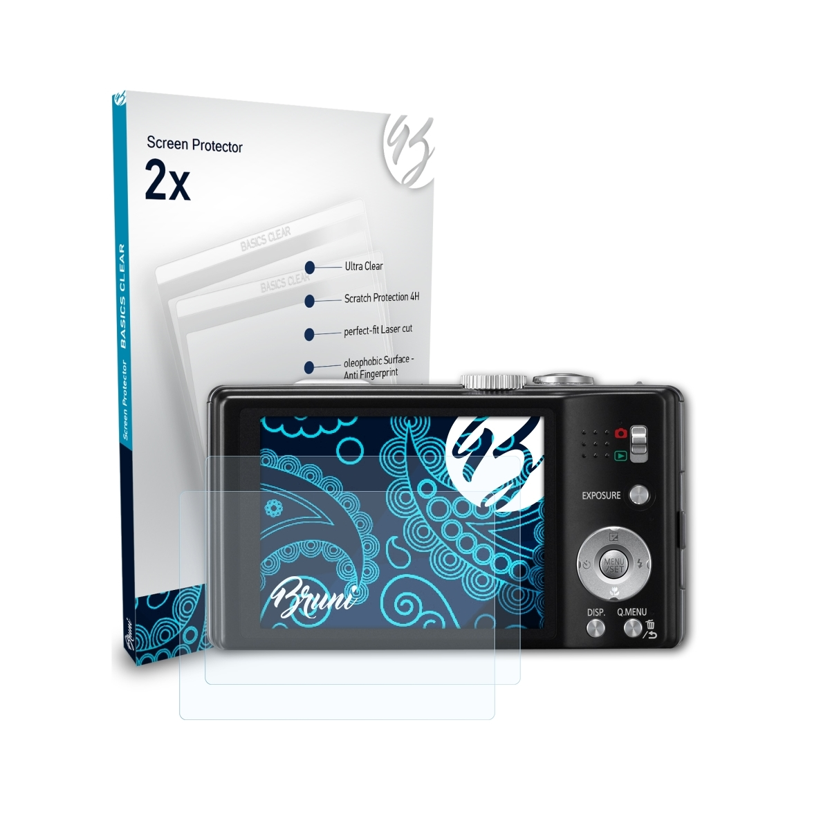 DMC-TZ22) Basics-Clear BRUNI Lumix Panasonic 2x Schutzfolie(für