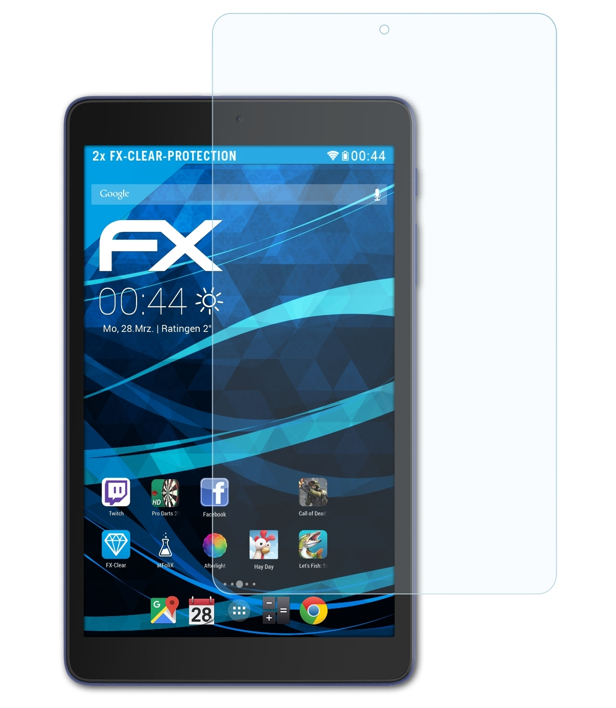 Alcatel FX-Clear 3T 2x 8) Displayschutz(für ATFOLIX