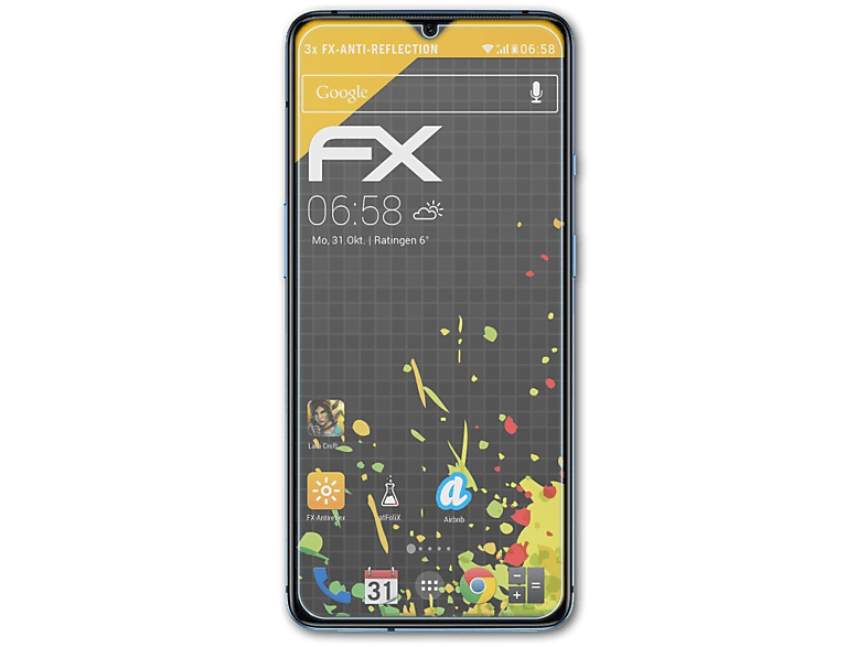 3x OnePlus 7T) ATFOLIX FX-Antireflex Displayschutz(für