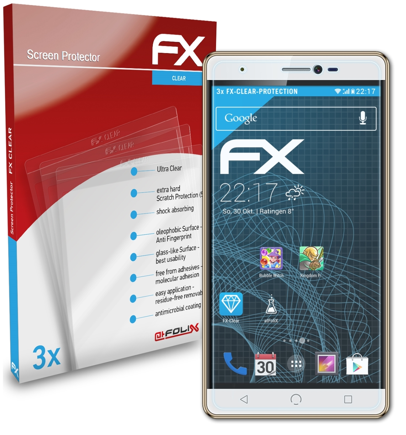 ATFOLIX 3x FX-Clear Nuu M3) Displayschutz(für Mobile