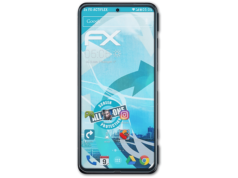 ATFOLIX 3x FX-ActiFleX Displayschutz(für Shark Black Xiaomi 4)
