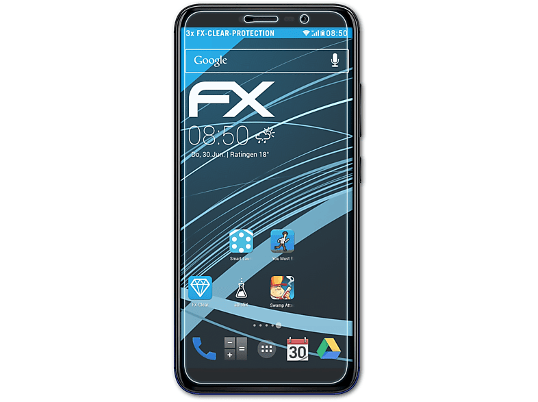 ATFOLIX 3x Wiko FX-Clear Displayschutz(für Y80)