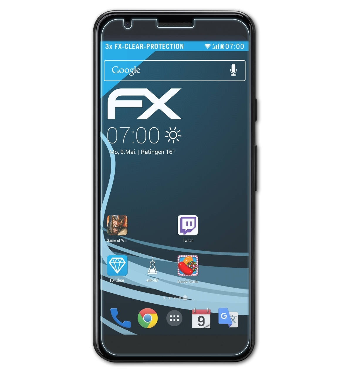 ATFOLIX 3x FX-Clear 3a) Pixel Google Displayschutz(für