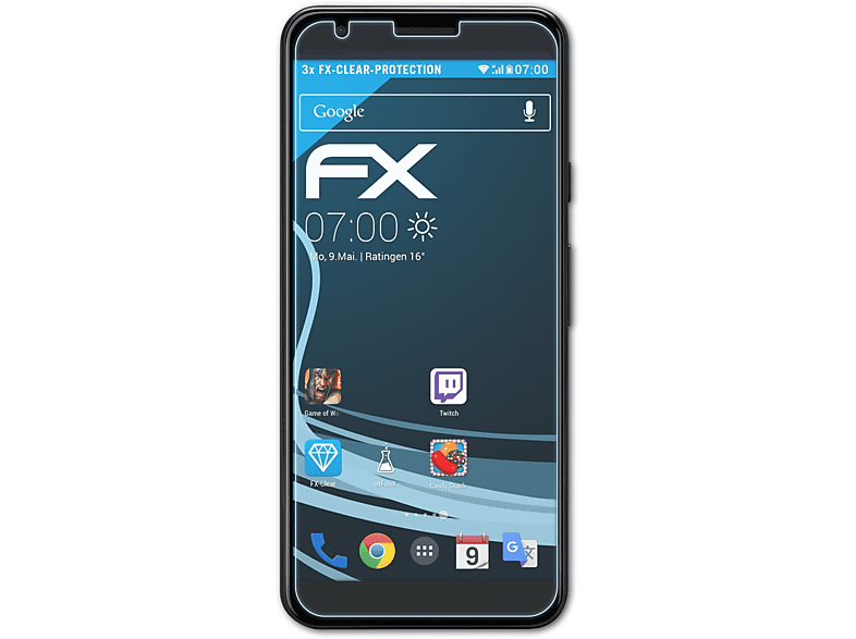 ATFOLIX 3x FX-Clear 3a) Pixel Google Displayschutz(für