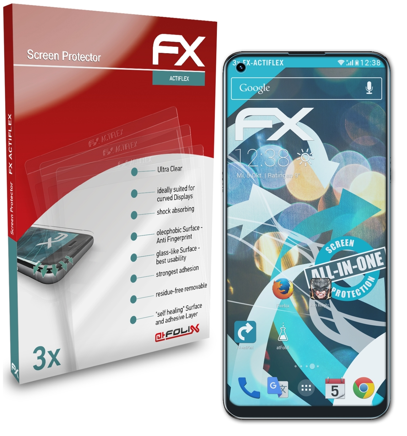 Displayschutz(für Oppo ATFOLIX 3x A94) FX-ActiFleX