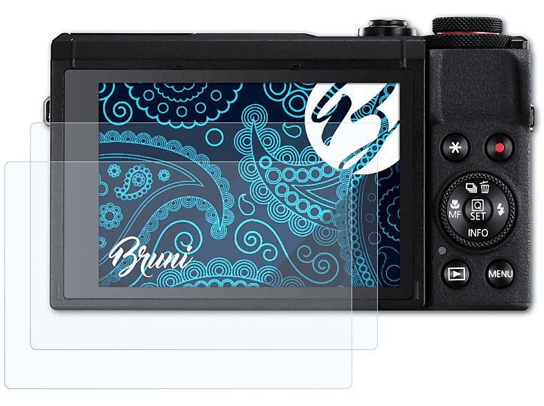 BRUNI 2x Basics-Clear Schutzfolie(für Canon PowerShot G7 X Mark III)