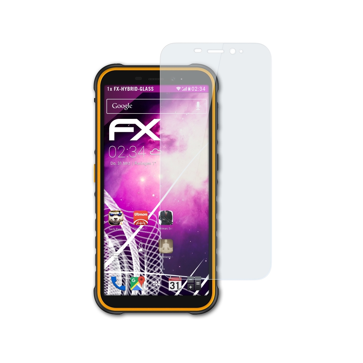X8i) FX-Hybrid-Glass Ulefone Armor ATFOLIX Schutzglas(für