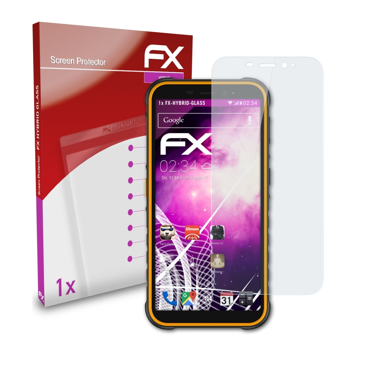 X8i) FX-Hybrid-Glass Ulefone Armor ATFOLIX Schutzglas(für
