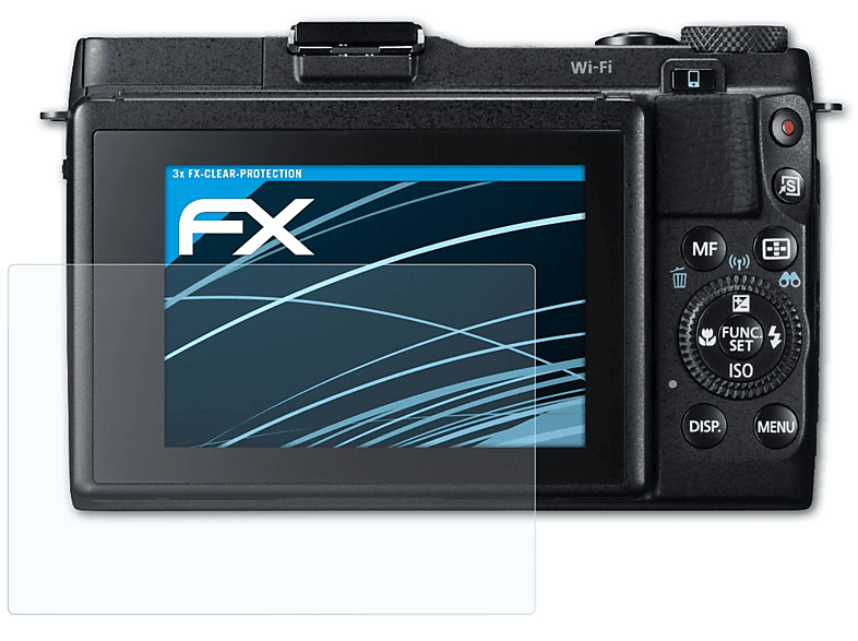 ATFOLIX 3x Mark PowerShot Canon X FX-Clear G1 II) Displayschutz(für