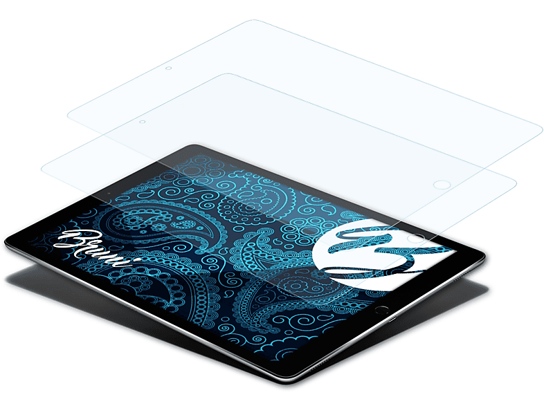 BRUNI 2x Basics-Clear Schutzfolie(für (2015)) Pro iPad Apple 12,9