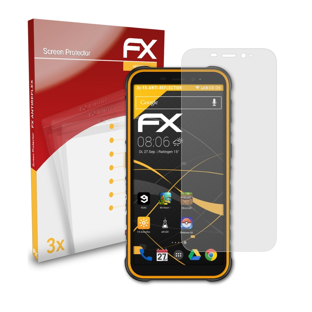 ATFOLIX 3x X8i) Ulefone FX-Antireflex Armor Displayschutz(für