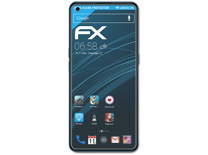 ATFOLIX 3x FX-Clear Displayschutz(für Oppo Find X3 Lite)