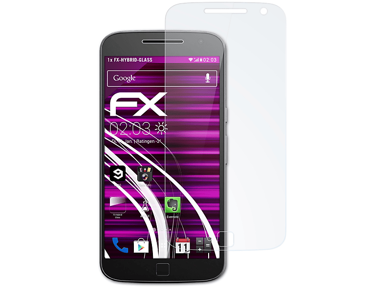 ATFOLIX FX-Hybrid-Glass Schutzglas(für Lenovo Motorola Moto G4 Plus)