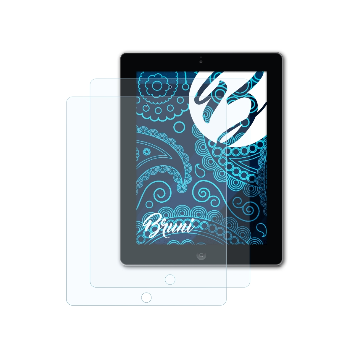 BRUNI 2x iPad iPad Basics-Clear iPad / 2) Apple Schutzfolie(für / 3 4