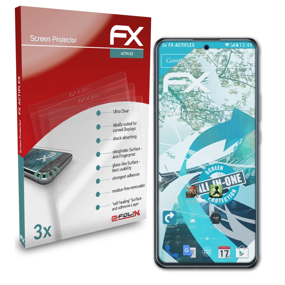 ATFOLIX 3x Magic 6R) Displayschutz(für FX-ActiFleX Red Nubia