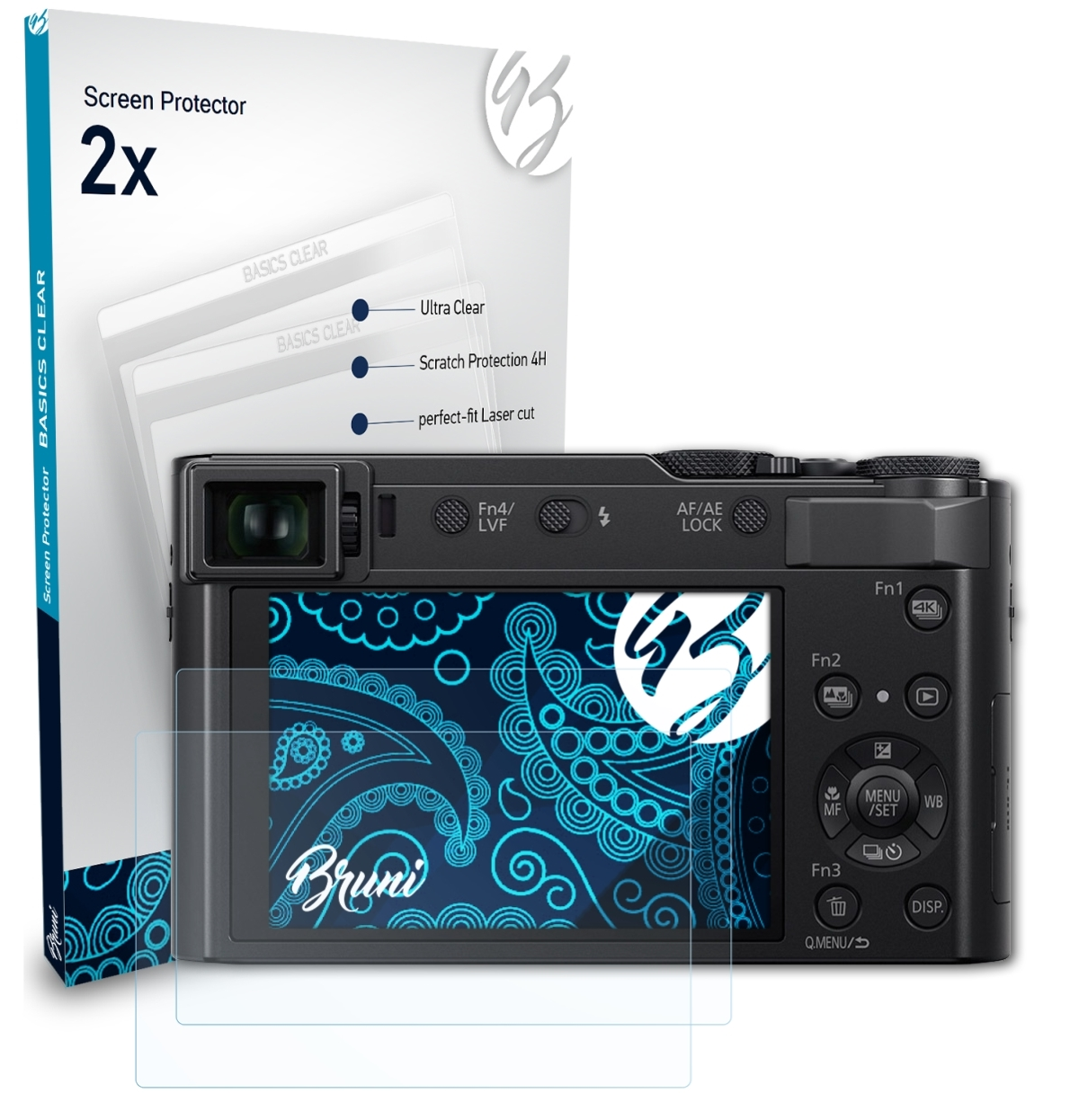 BRUNI 2x Basics-Clear Lumix Panasonic Schutzfolie(für DC-TZ220)