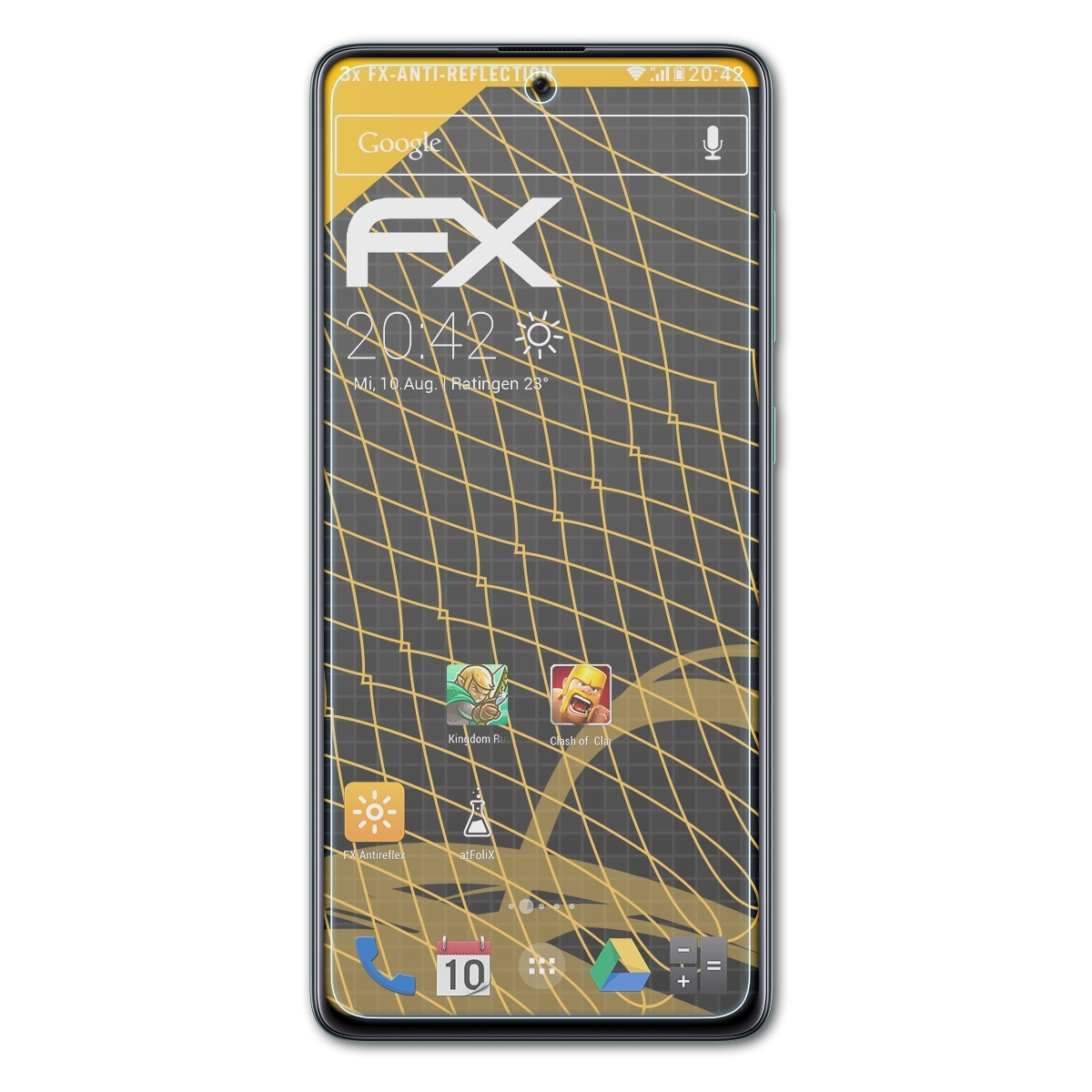 Galaxy ATFOLIX FX-Antireflex A71) 3x Samsung Displayschutz(für