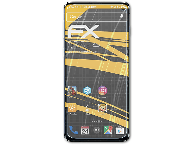 ATFOLIX 3x FX-Antireflex Displayschutz(für Samsung Galaxy S10)