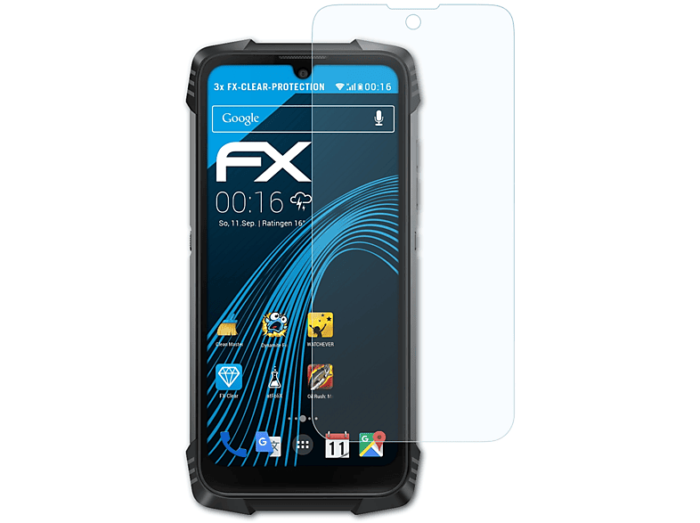 ATFOLIX 3x FX-Clear Displayschutz(für Blackview BV6900)