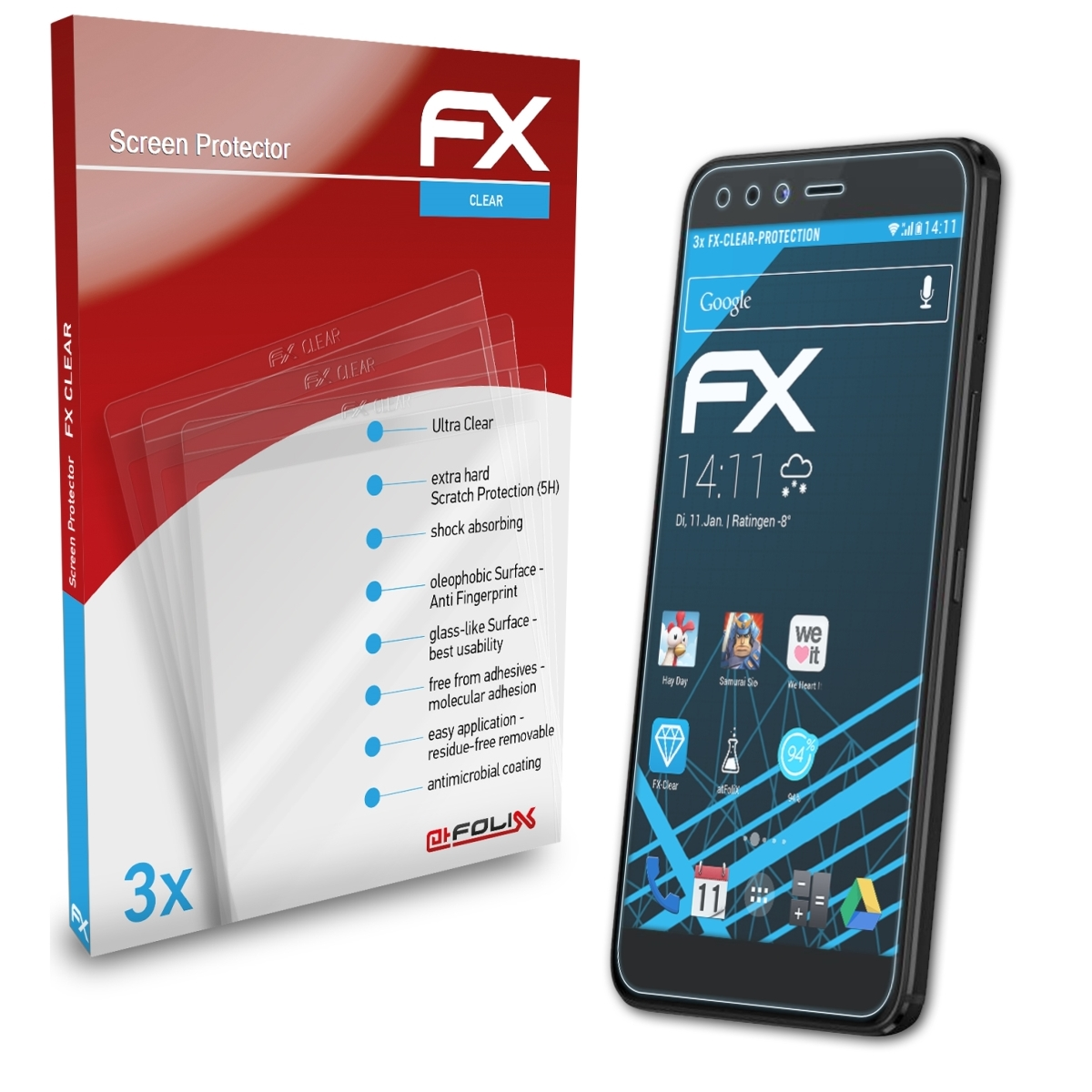 ATFOLIX 3x FX-Clear Displayschutz(für Zero 5) Infinix