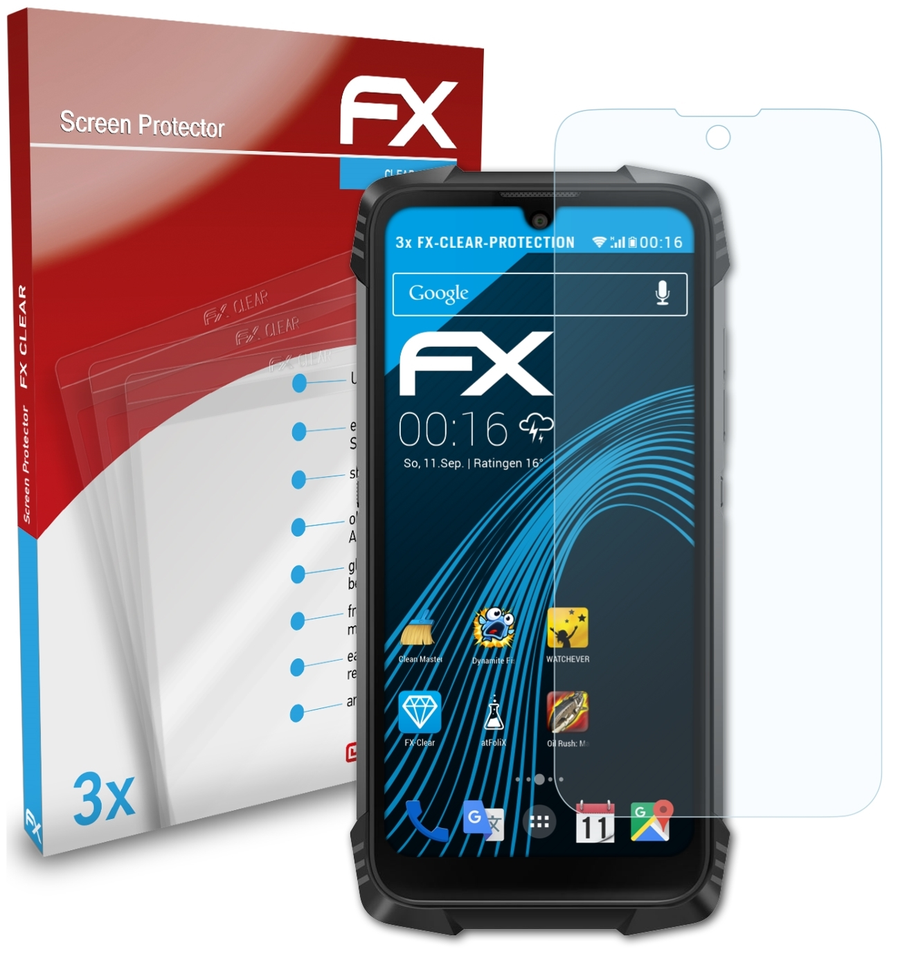 3x ATFOLIX FX-Clear Displayschutz(für BV6900) Blackview