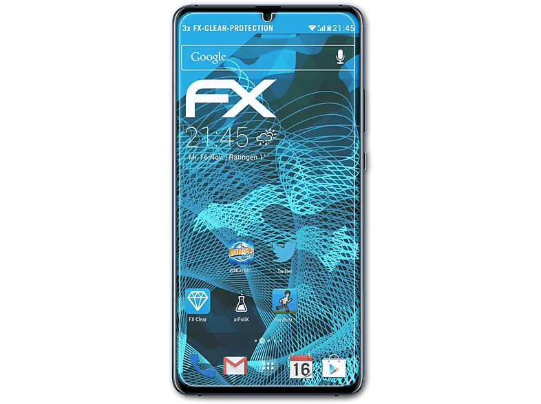 ATFOLIX 3x FX-Clear Displayschutz(für Huawei Mate 20 X 5G)
