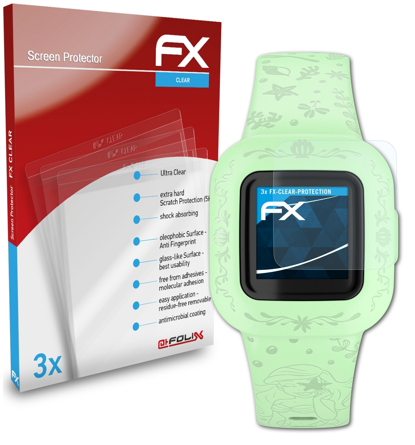 Garmin Displayschutz(für jr. ATFOLIX Vivofit 3) 3x FX-Clear