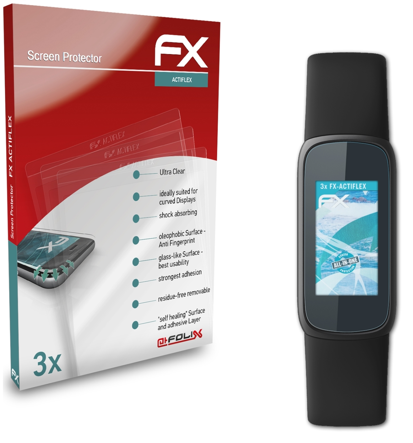 3x FX-ActiFleX Luxe) Displayschutz(für ATFOLIX Fitbit