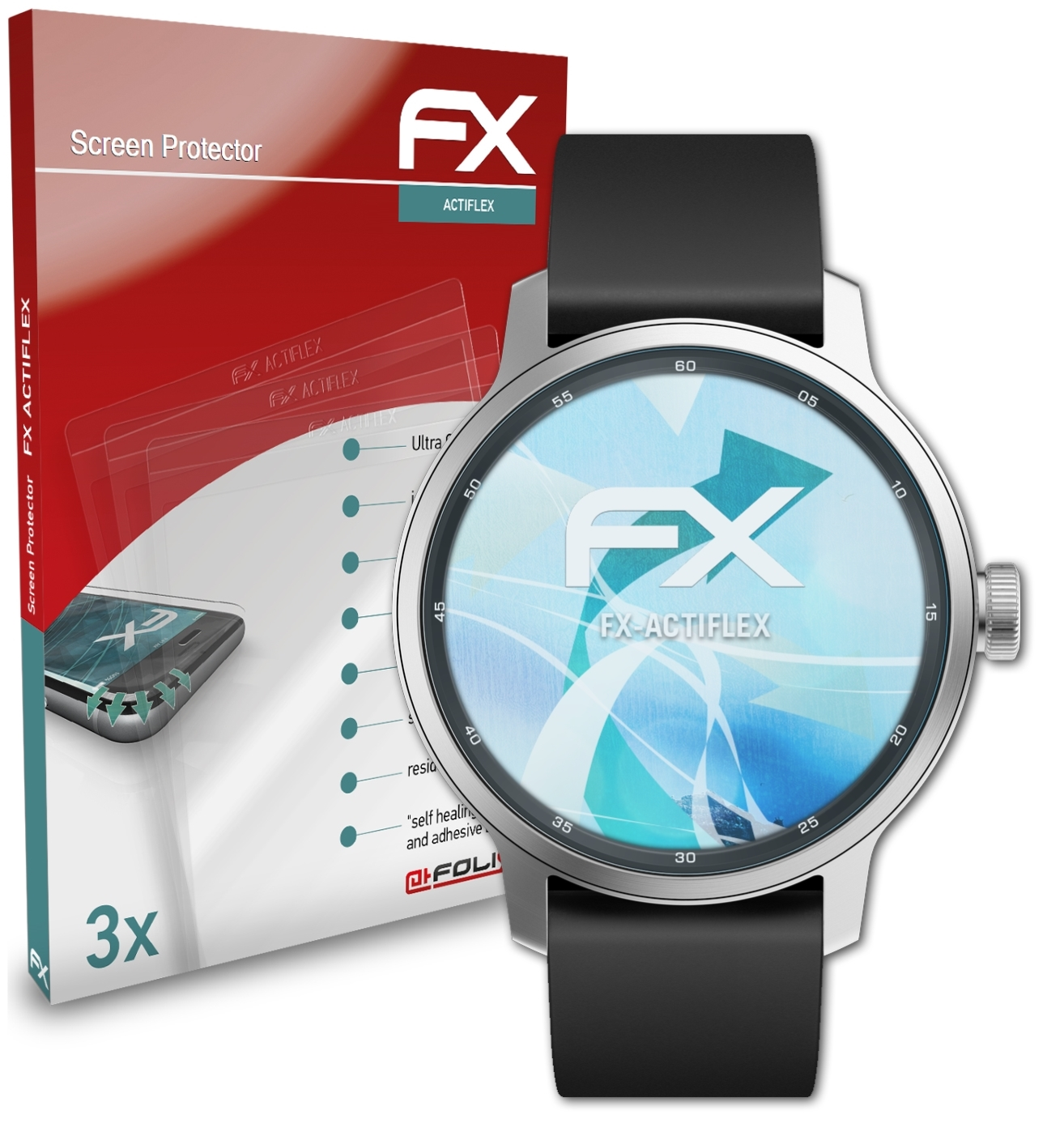 ATFOLIX 3x FX-ActiFleX Displayschutz(für (42mm)) ScanWatch Withings