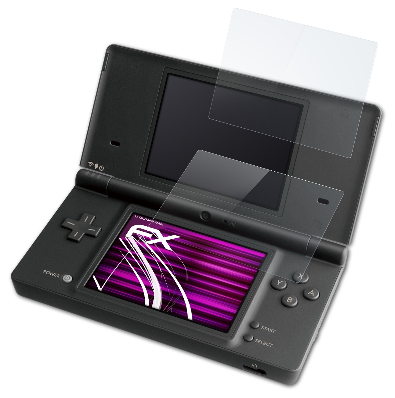 ATFOLIX FX-Hybrid-Glass DSi) Nintendo Schutzglas(für