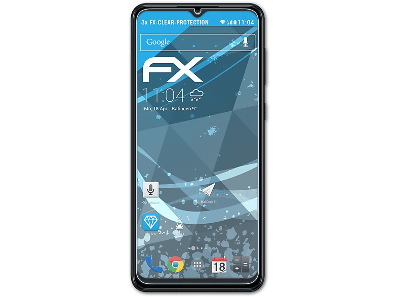 ATFOLIX 3x FX-Clear Displayschutz(für Samsung A02) Galaxy