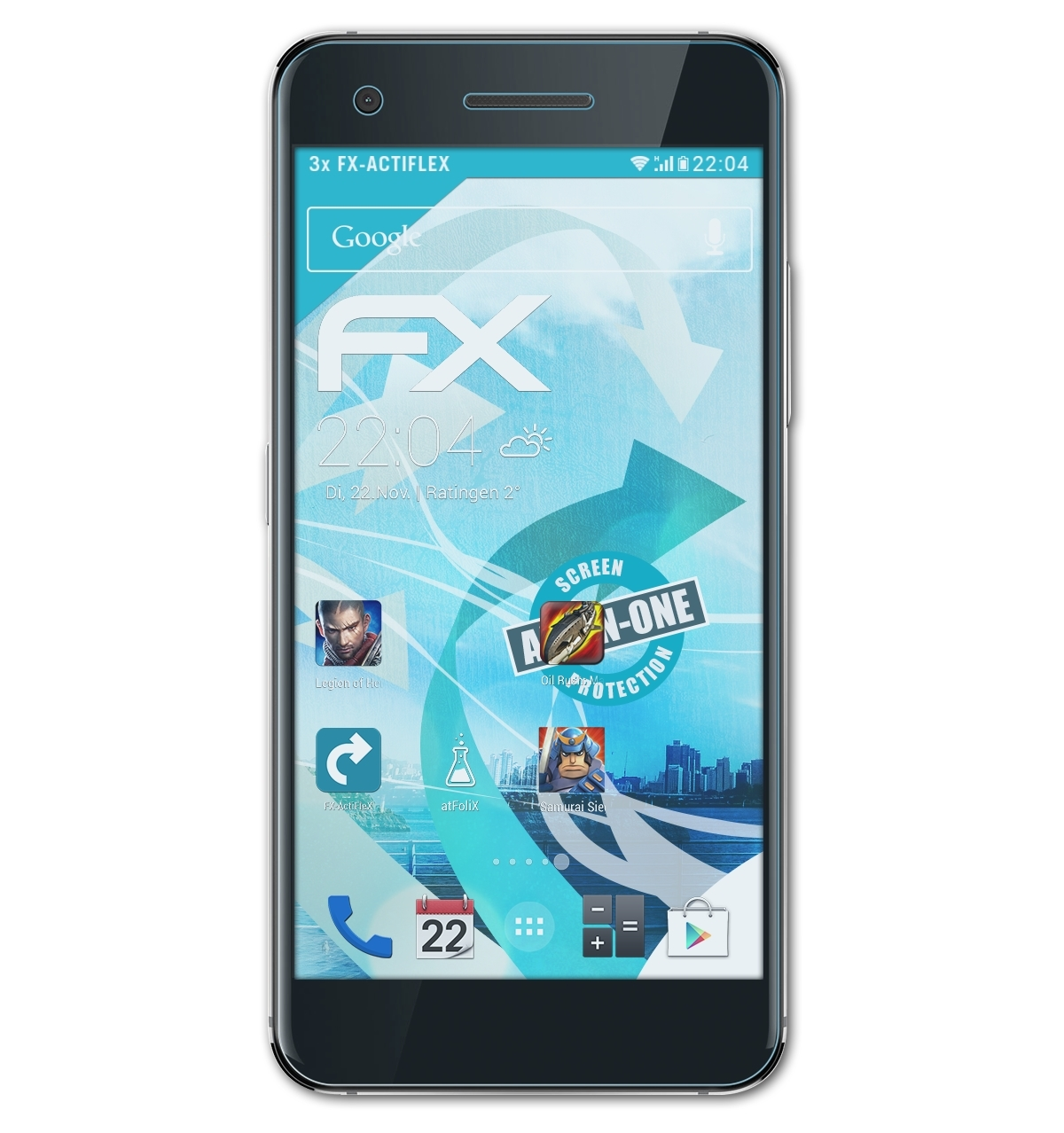 ATFOLIX 3x FX-ActiFleX Vodafone Smart Displayschutz(für V8)