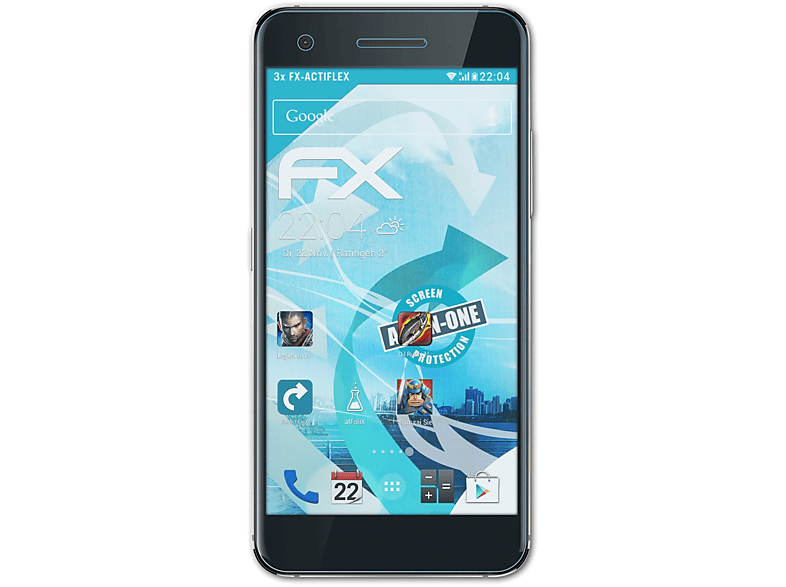 ATFOLIX 3x Vodafone FX-ActiFleX Displayschutz(für V8) Smart