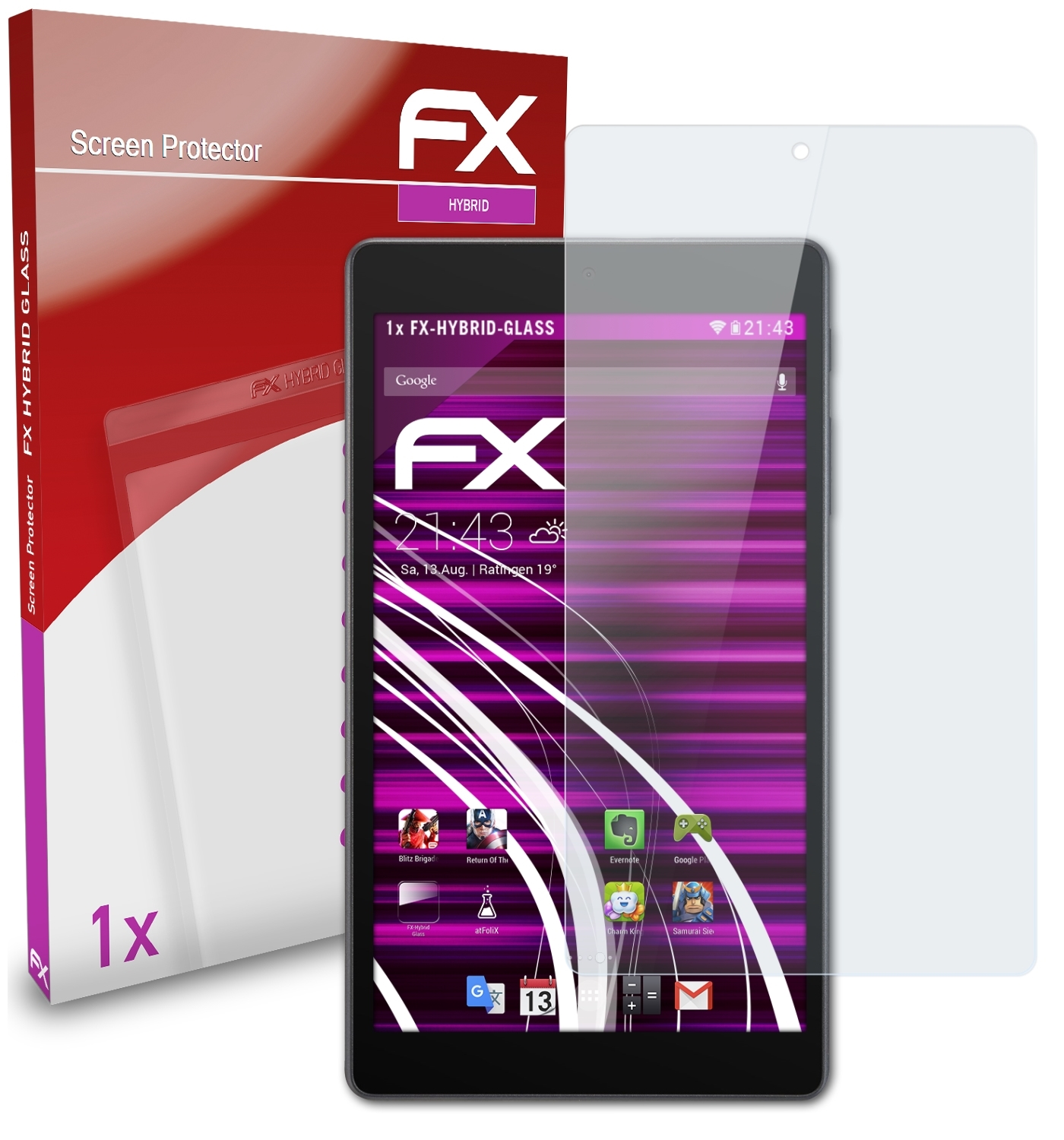 ATFOLIX FX-Hybrid-Glass One (7)) Pixi Alcatel 4 Touch Schutzglas(für