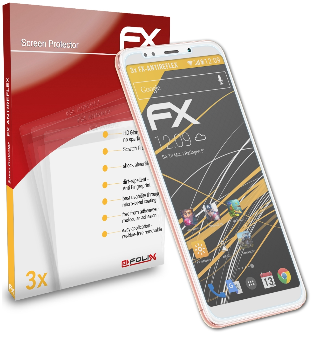 ATFOLIX 3x FX-Antireflex Plus) Xiaomi 5 Displayschutz(für Redmi