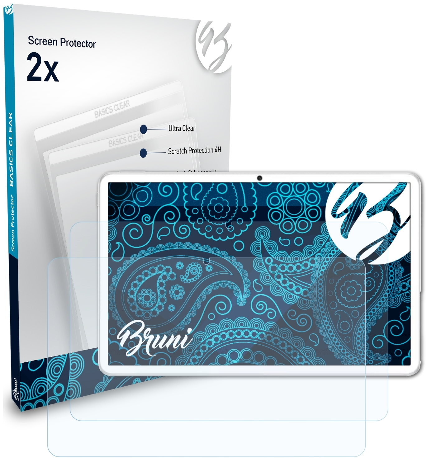 BRUNI 2x (2020)) Basics-Clear MatePad Schutzfolie(für Huawei