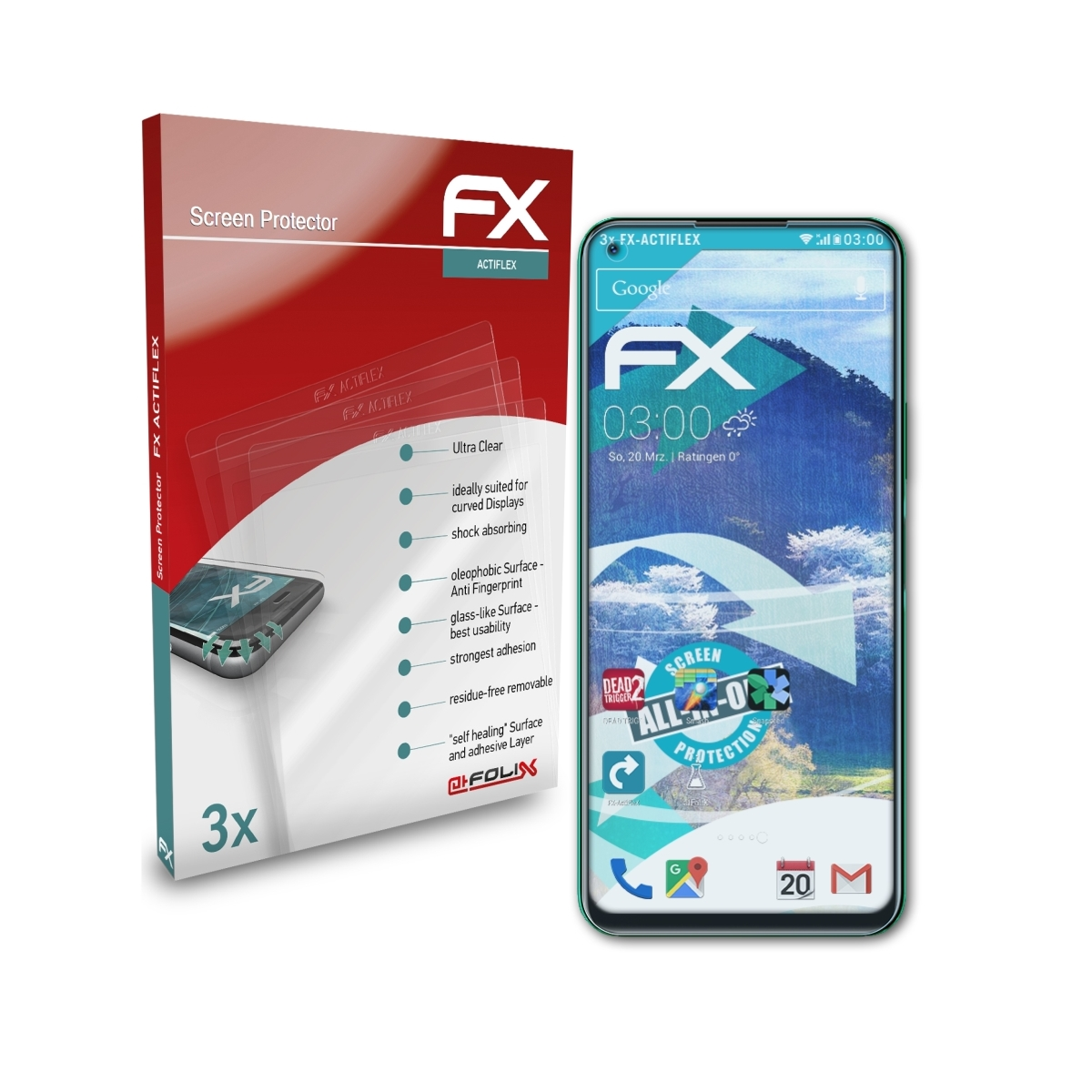 ATFOLIX Note 3x Displayschutz(für FX-ActiFleX 7) Infinix
