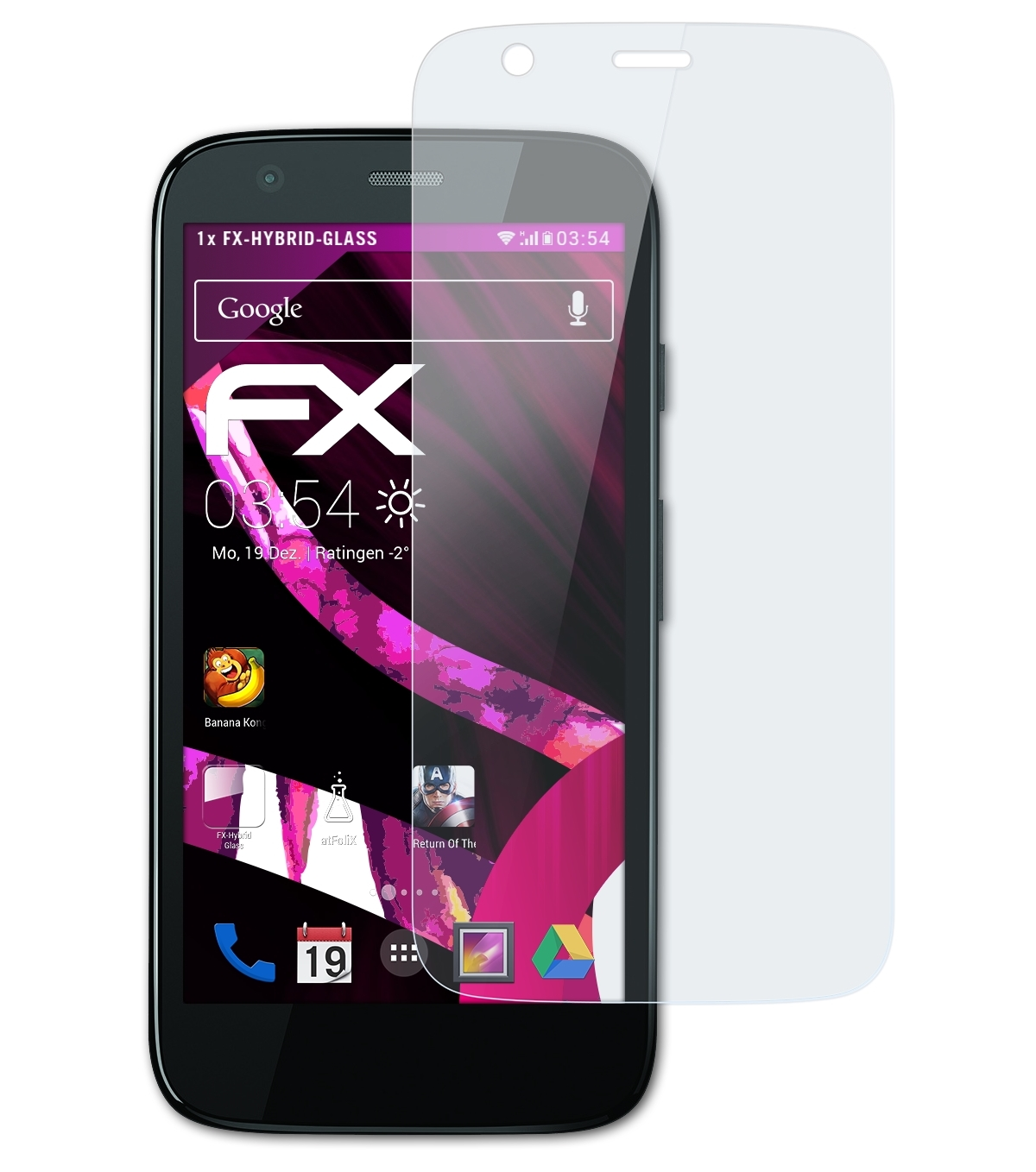 (1. FX-Hybrid-Glass Moto Motorola G Schutzglas(für Generation ATFOLIX 2013))