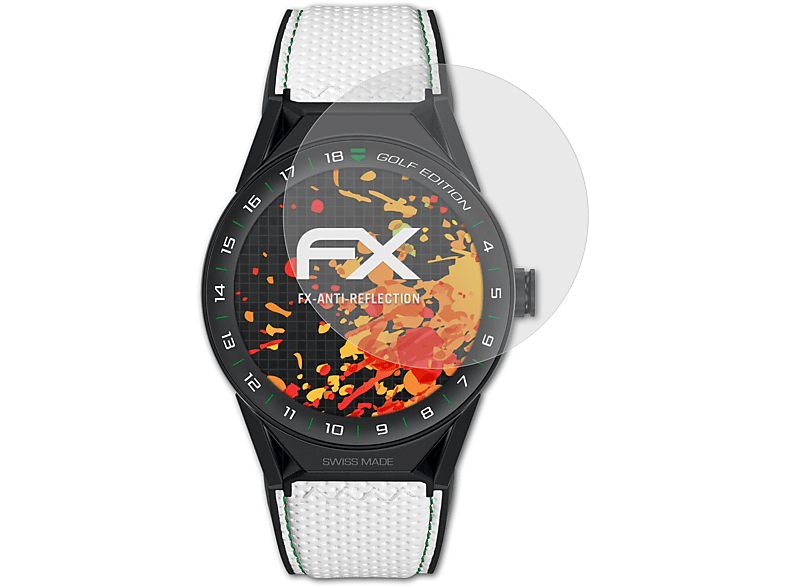 ATFOLIX 3x Modular Heuer Golf Displayschutz(für Edition) 45 FX-Antireflex Connected TAG