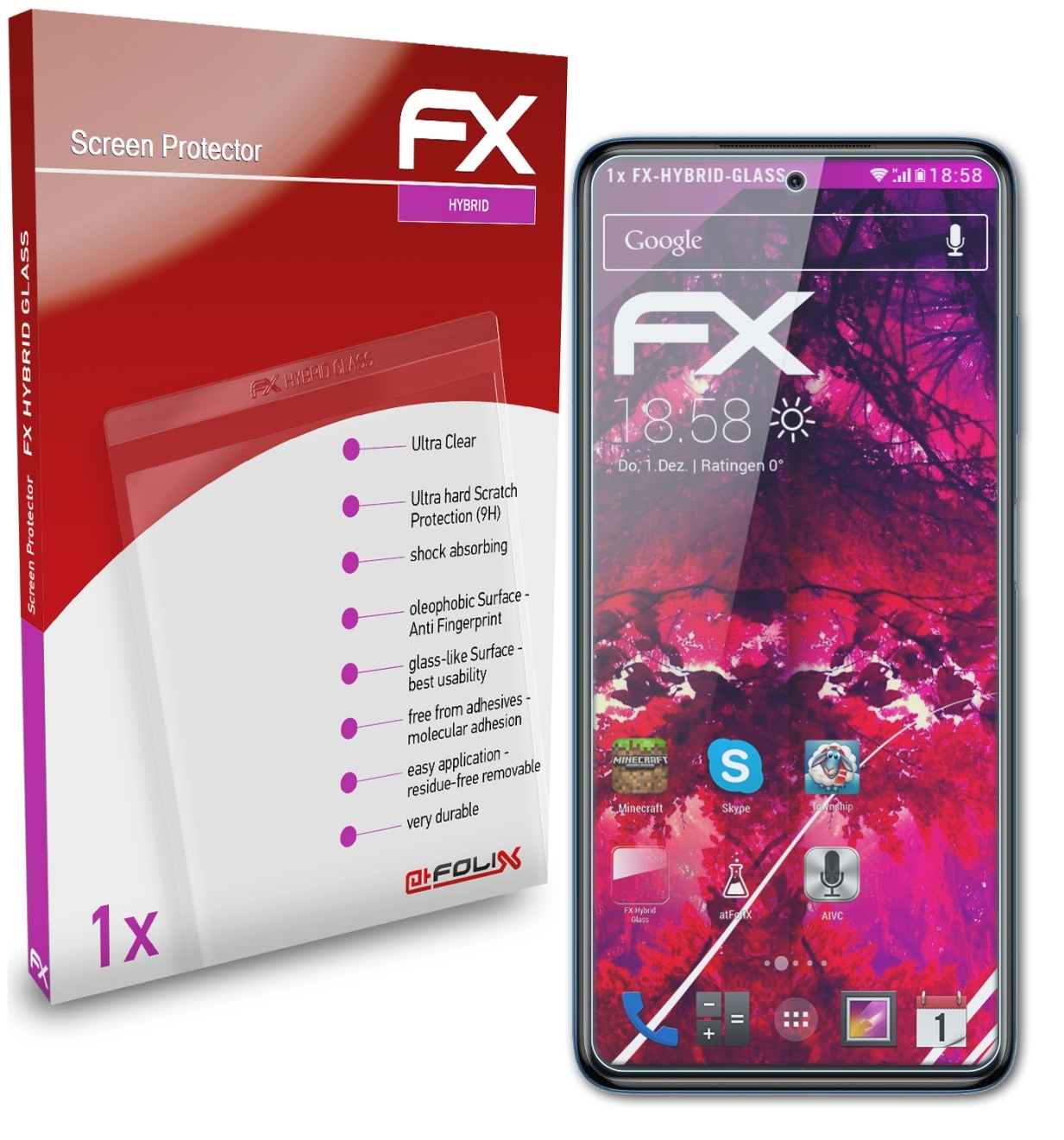 ATFOLIX FX-Hybrid-Glass Schutzglas(für Xiaomi Poco X3 Pro)