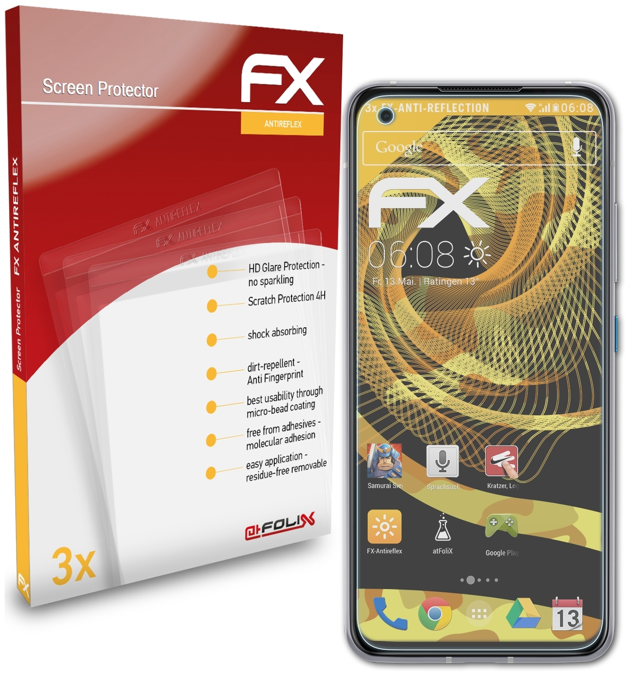 ATFOLIX FX-Antireflex Zenfone 3x Asus 8) Displayschutz(für