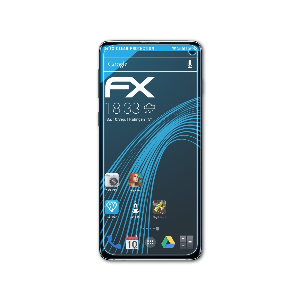 ATFOLIX Galaxy 3x S10) Displayschutz(für FX-Clear Samsung