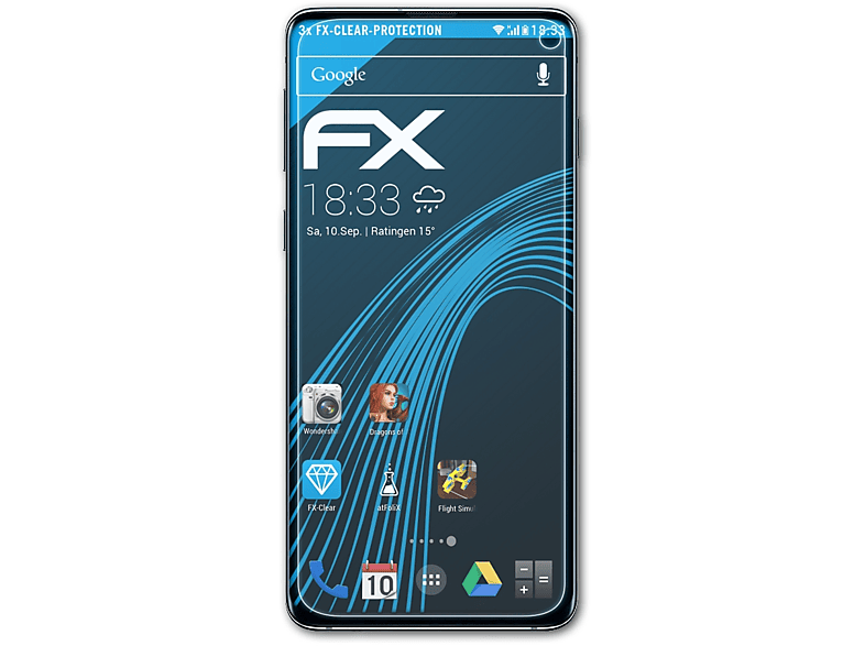 ATFOLIX 3x FX-Clear Displayschutz(für Samsung Galaxy S10)