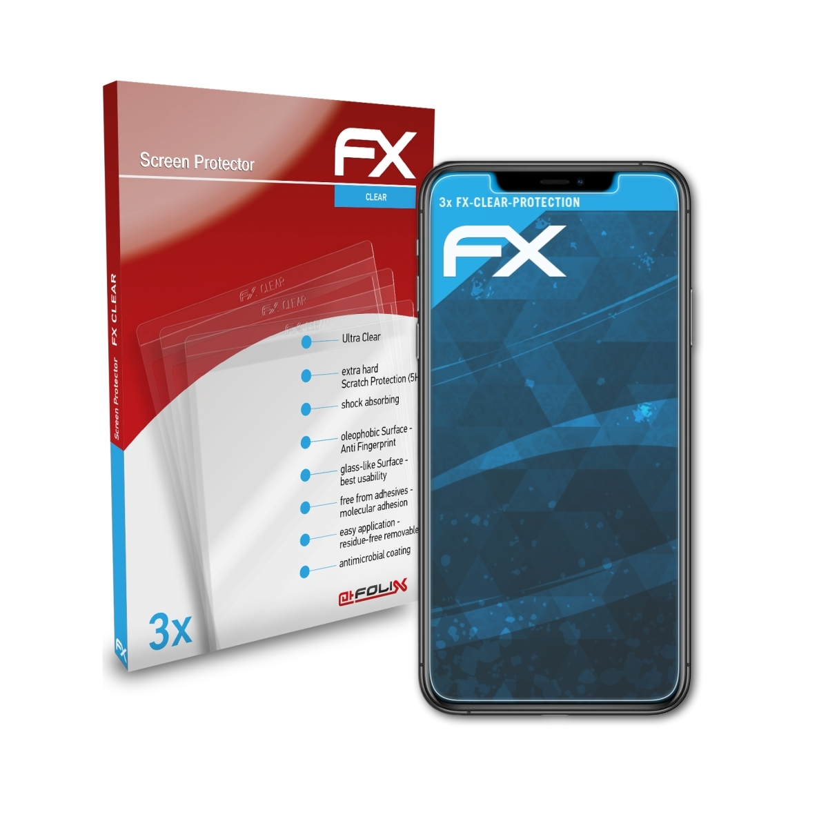 ATFOLIX iPhone Apple Pro Max) Displayschutz(für 11 3x FX-Clear