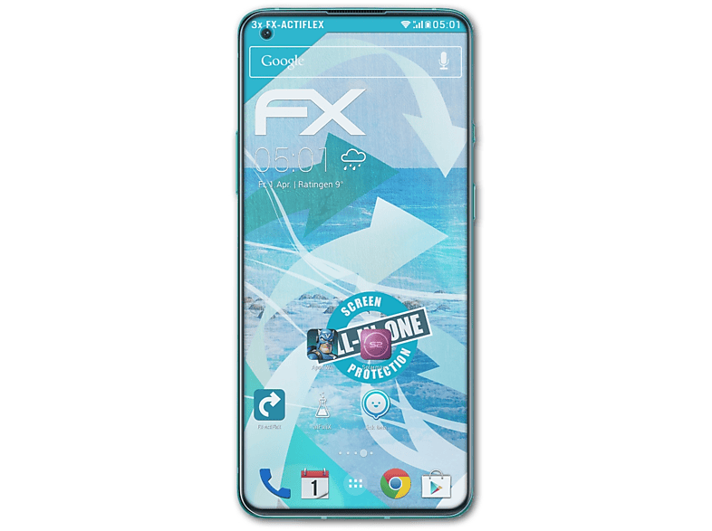 Displayschutz(für 3x 8T) ATFOLIX OnePlus FX-ActiFleX