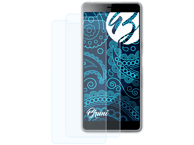 BRUNI 2x Basics-Clear L3) Xperia Schutzfolie(für Sony