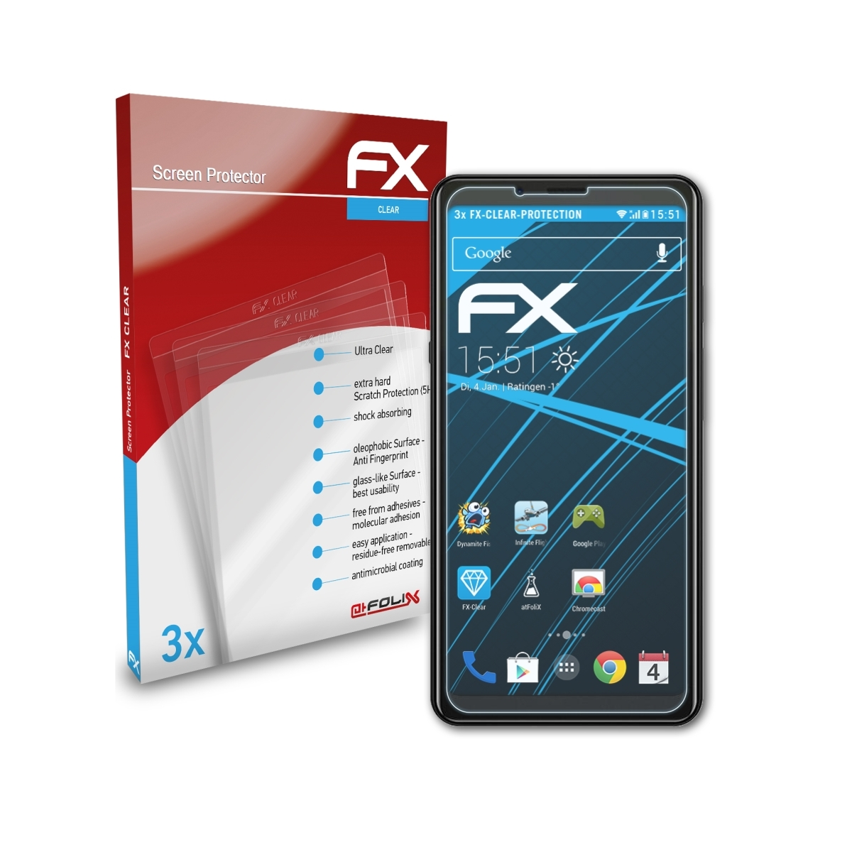 ATFOLIX 3x FX-Clear Displayschutz(für A5) Hisense